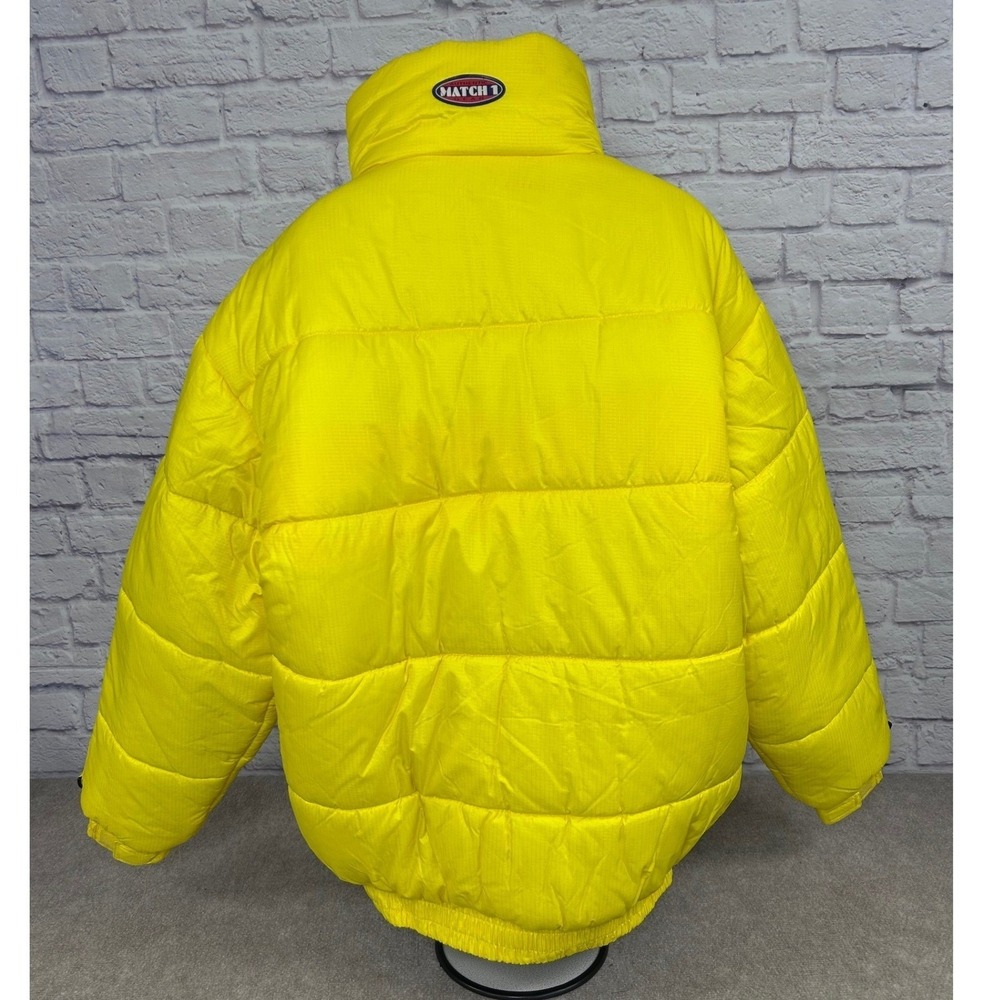 Vintage Match 1 Puffer Jacket Bright Yellow Winter Warm Size XL‎ Rugged NEW - Picture 3 of 10